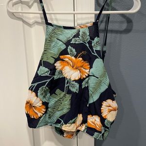 Two piece tropical print outfit, size medium